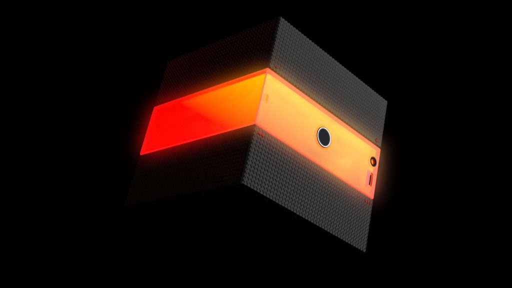 3D render of CubeSpeaker, an interactive speaker designed by Mahan Rasouli