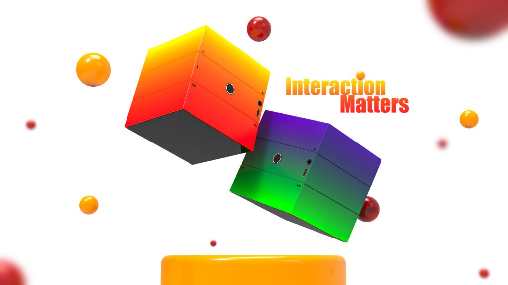 3D render of CubeSpeaker, an interactive speaker designed by Mahan Rasouli