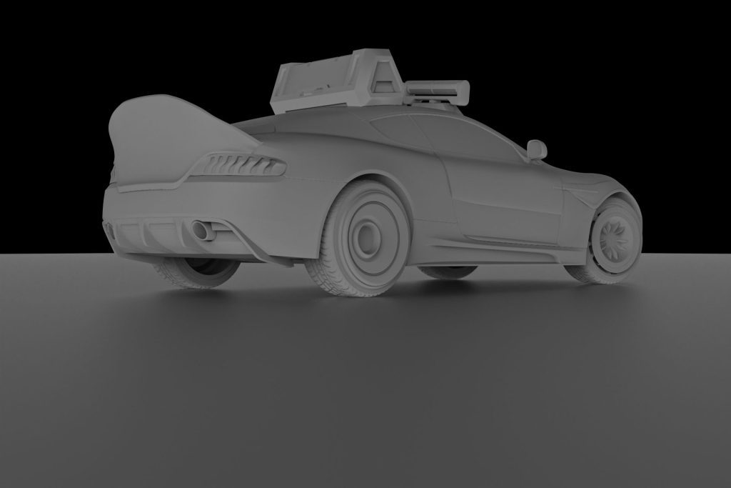 A body kit designed by Mahan Rasouli for the Aston Martin DB9, inspired by the aggressive aesthetics of Rage 2.