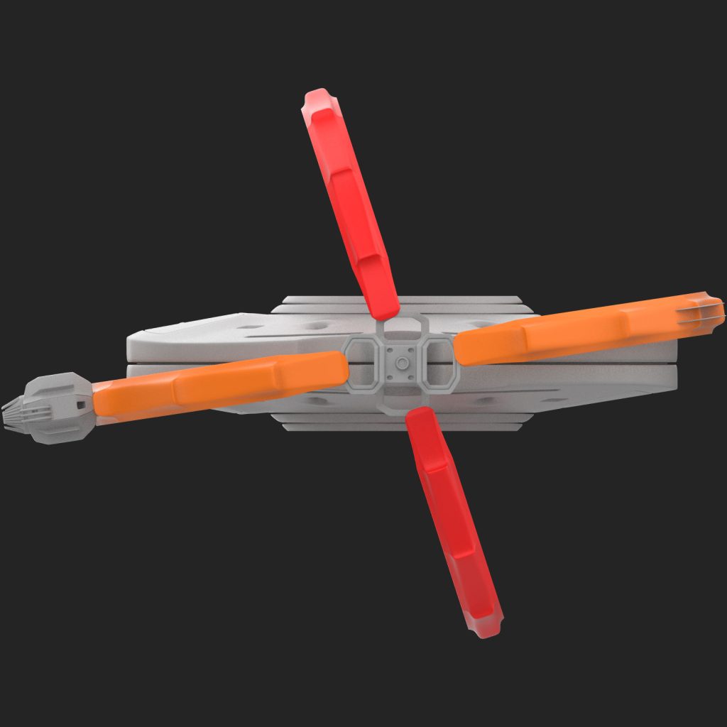 Neptune, a concept spaceship designed by Mahan Rasouli, inspired by classic dish-shaped spaceships from old sci-fi movies.