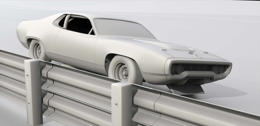 A Plymouth GTX rendered in NASCAR style, featuring bold racing liveries and an aggressive stance.
