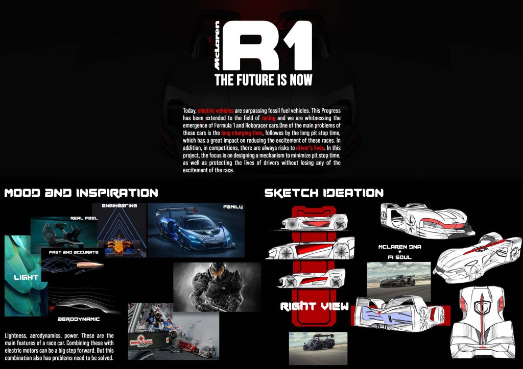 R1, the award-winning concept car designed by Mahan Rasouli, which won the IDA Design Gold Award in Transportation.
