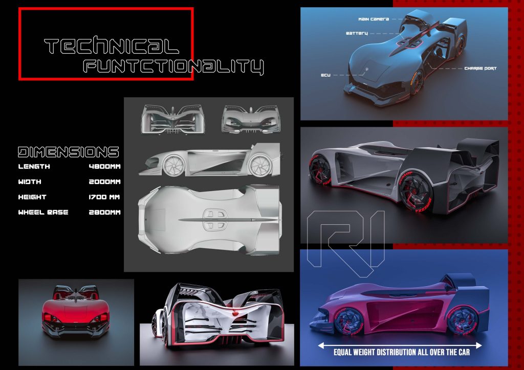 R1, the award-winning concept car designed by Mahan Rasouli, which won the IDA Design Gold Award in Transportation.