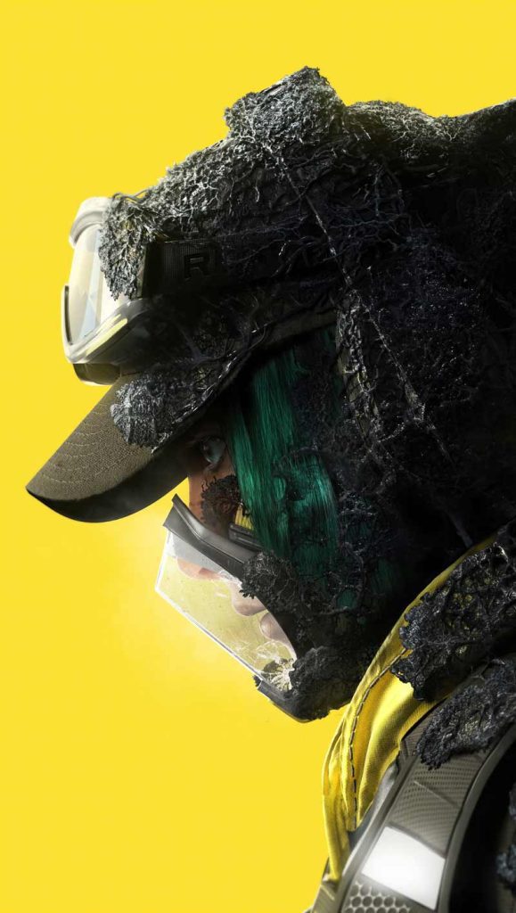 Rainbow Six Extraction game visuals used as a reference for tactical equipment, armor, and sci-fi aesthetics.