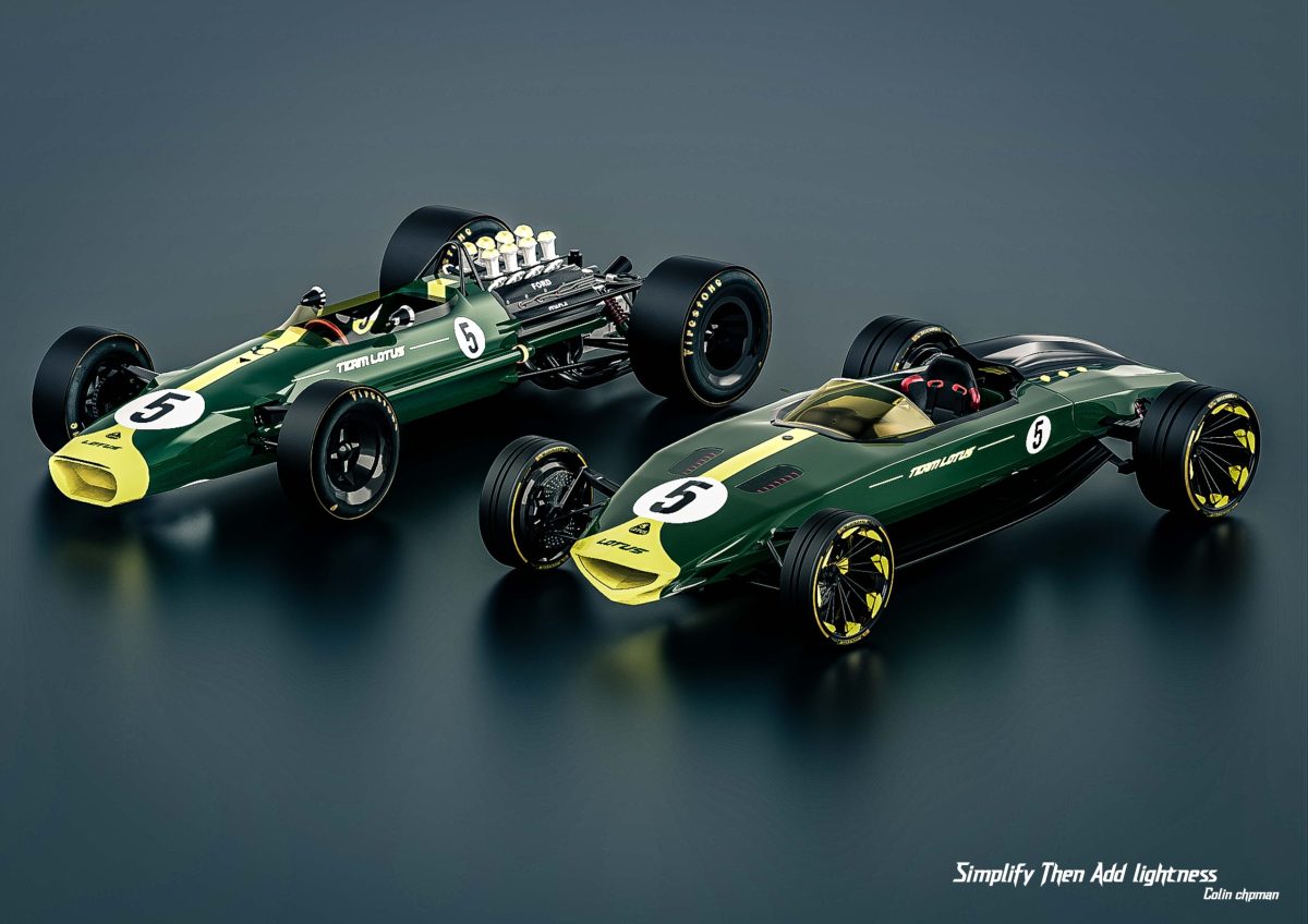 Rapid, a modern redesign of the iconic Lotus Type 49, designed by Mahan Rasouli to combine classic aesthetics with modern performance.