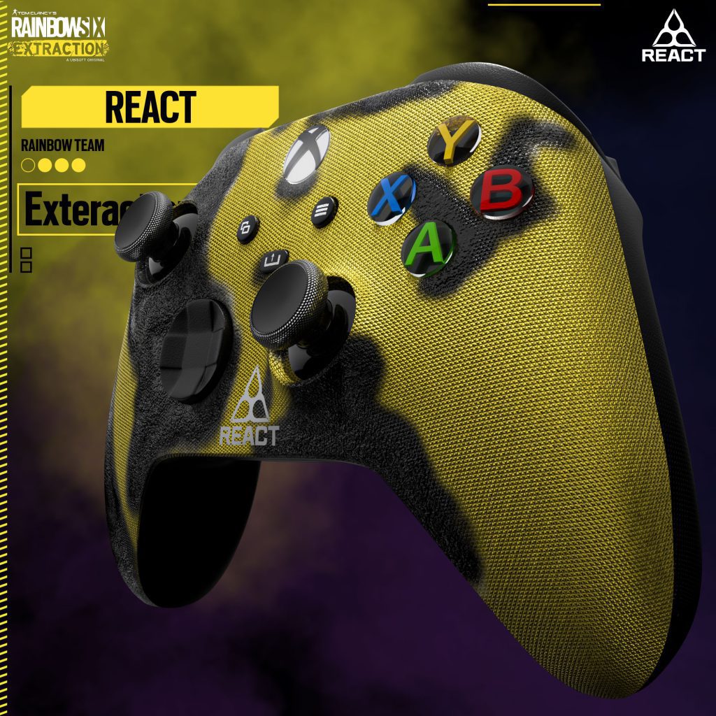 A custom Xbox Series S skin inspired by Rainbow Six Extraction, featuring a tactical and futuristic design.