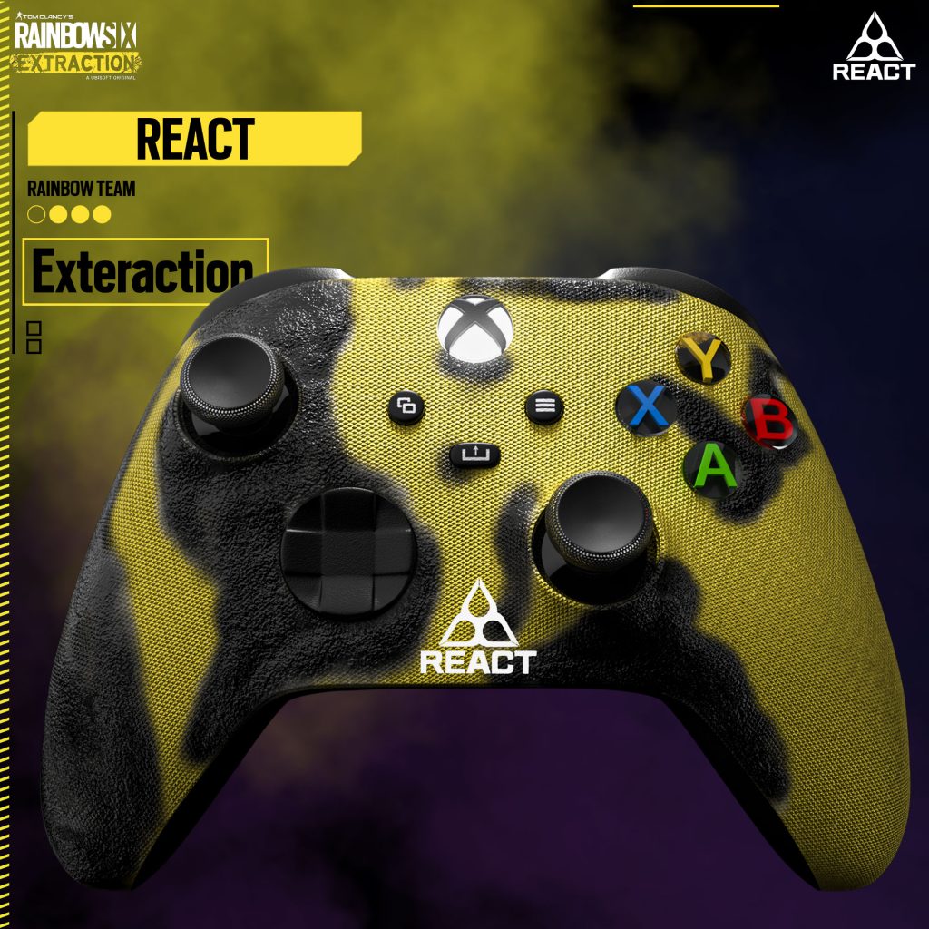 A custom Xbox Series S skin inspired by Rainbow Six Extraction, featuring a tactical and futuristic design.