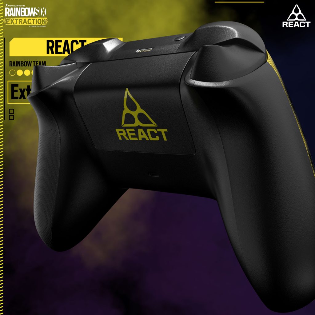 A custom Xbox Series S skin inspired by Rainbow Six Extraction, featuring a tactical and futuristic design.