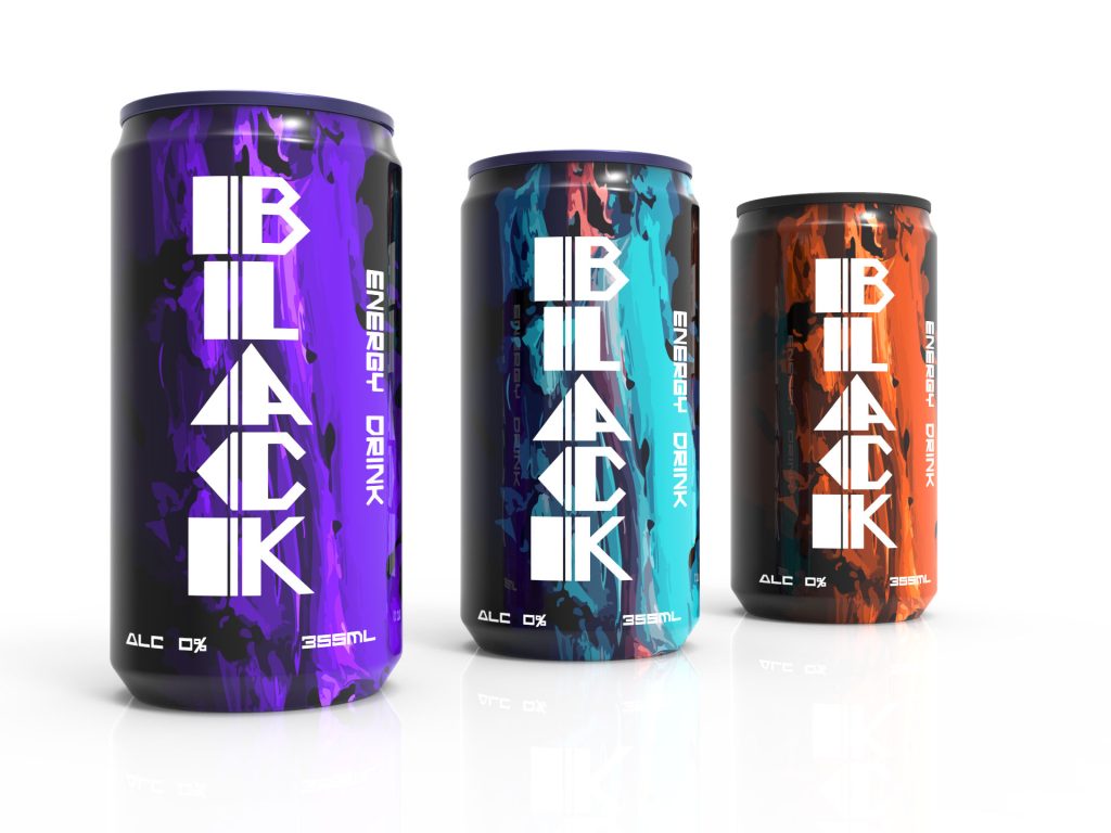 3D render of energy drink can package design by industrial designer Mahan Rasouli
