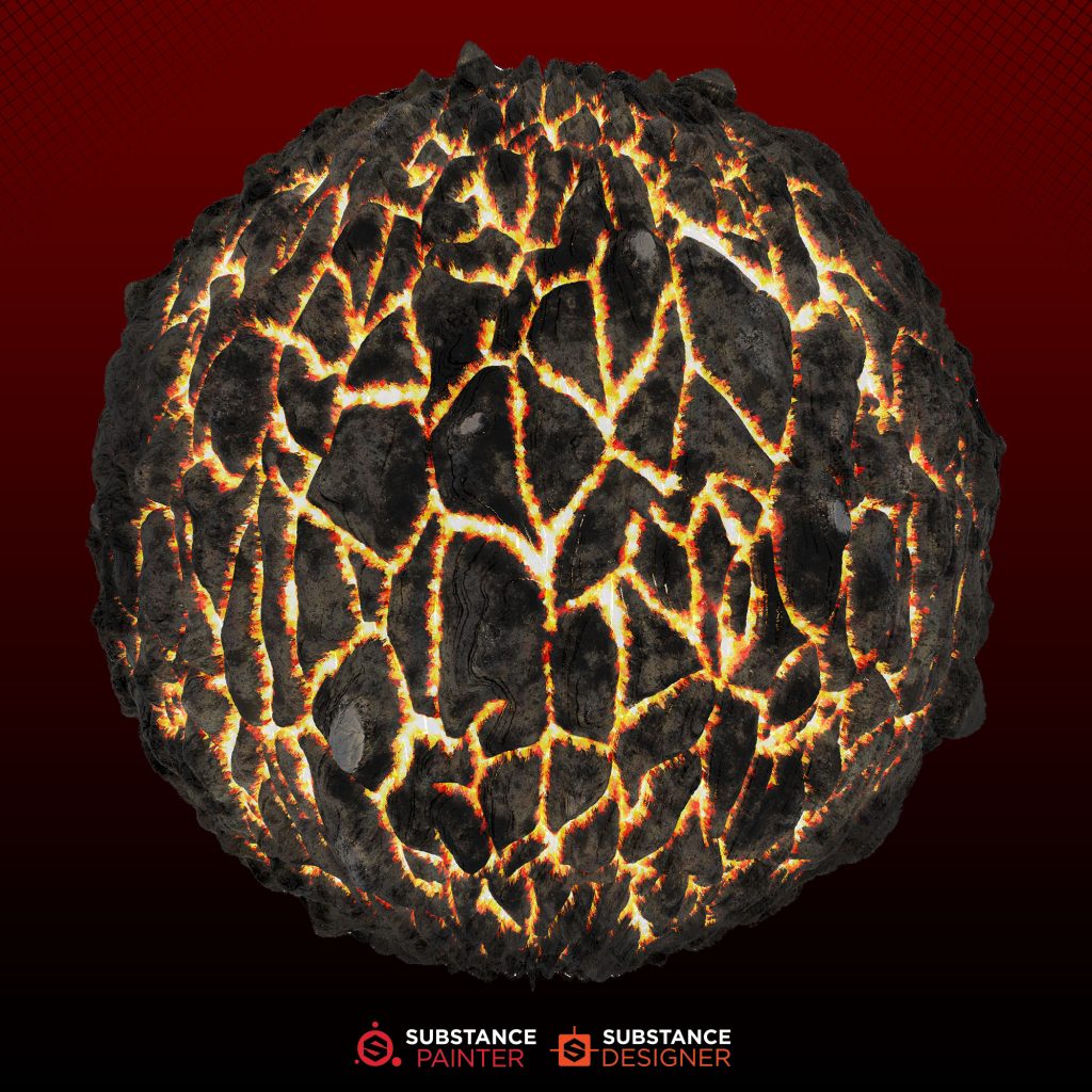 A collection of 14 unique material designs created in Substance 3D Designer, featuring various surface textures and patterns.