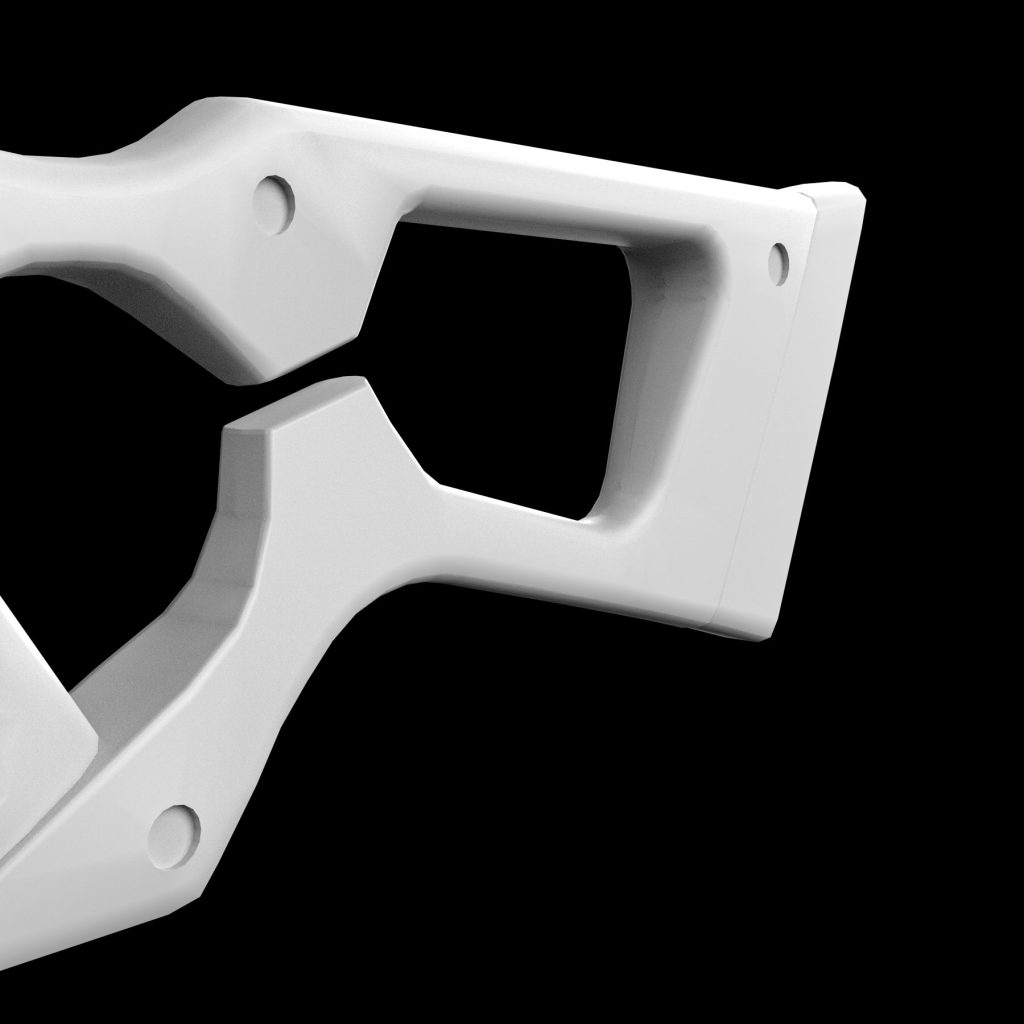 A sniper rifle with a detailed 3D texture, featuring battle-worn elements and a tactical aesthetic.