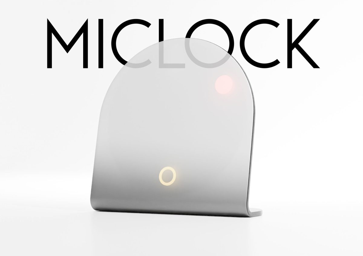 3D render of Miclock, a minimalist clock with customizable LED dots designed by Mahan Rasouli