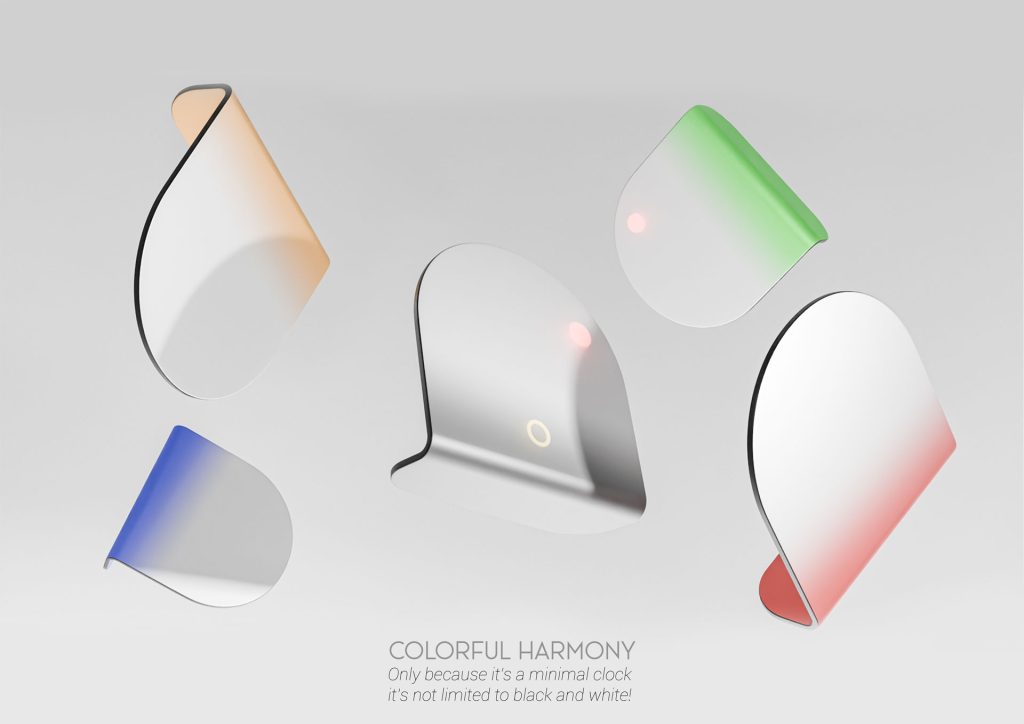 3D render of Miclock, a minimalist clock with customizable LED dots designed by Mahan Rasouli