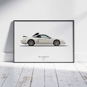 Minimal automotive art of 2005 - Honda NSX-R GT from the Asphalt Lunatics collection; sharp lines and a bold visual statement.