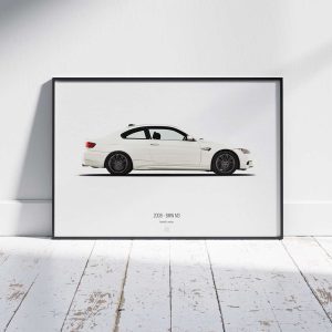 Minimal automotive art of 2008 - BMW M3 from the Asphalt Lunatics collection; sharp lines and a bold visual statement.