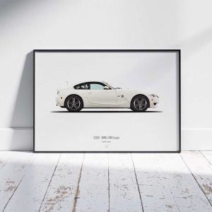 Minimal automotive art of 2008 - BMW Z4M Coupe from the Asphalt Lunatics collection; sharp lines and a bold visual statement.