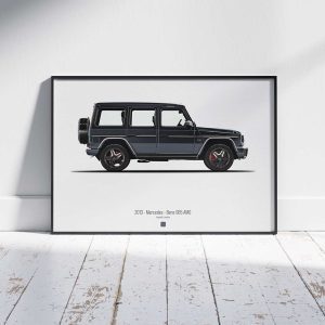 Minimal automotive art of 2013 - Mercedes - Benz G65 AMG from the Asphalt Lunatics collection; sharp lines and a bold visual statement.