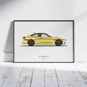 Minimal automotive art of 2014 - BMW M4 Coupe Liberty Walk from the Asphalt Lunatics collection; sharp lines and a bold visual statement.