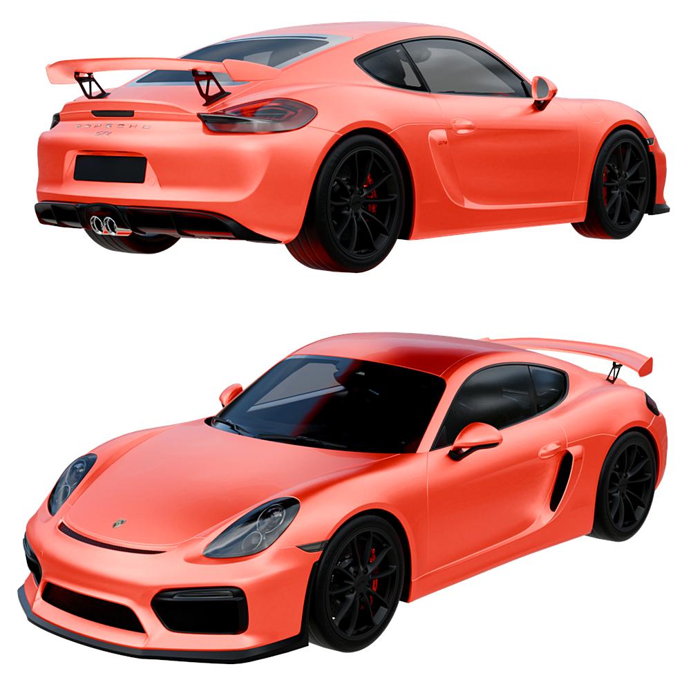 High-quality 2016 Porsche Cayman GT4 3D Model created in Blender, showcasing realistic design, details, and textures for automotive visualization and creative projects.