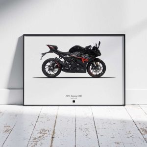 Minimal automotive art of 2023 - Keeway 249R from the Asphalt Lunatics collection; sharp lines and a bold visual statement.