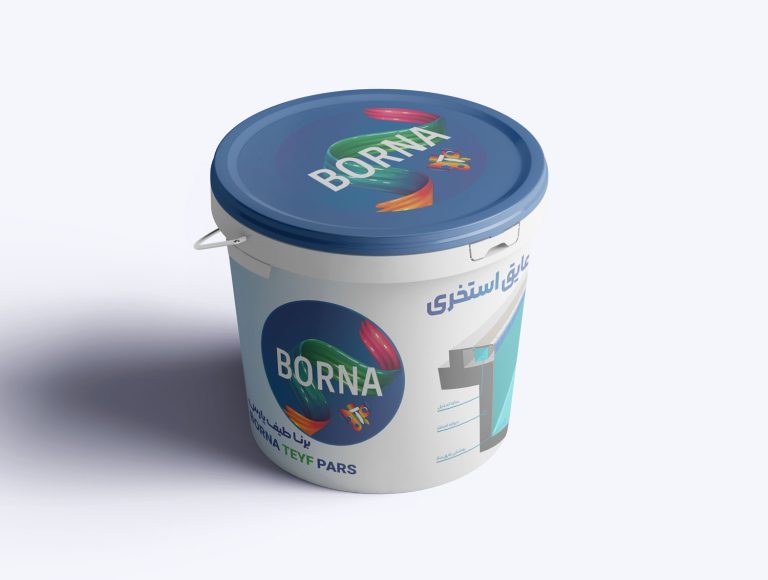 Paint Bucket Label design for Behsan Tak designed and presented by Mahan Rasouli